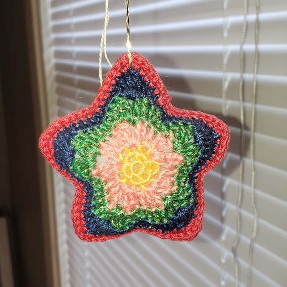 Hand Crafted Colorful Crochet Star Ornament - Picture 4 of 4